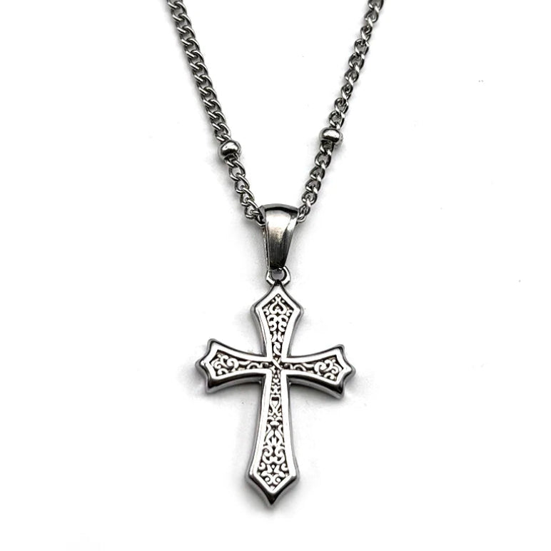 AMIMJ Chrome Cross Necklace
