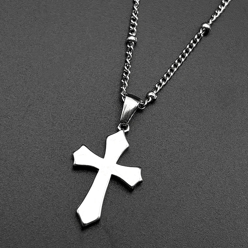 AMIMJ Chrome Cross Necklace