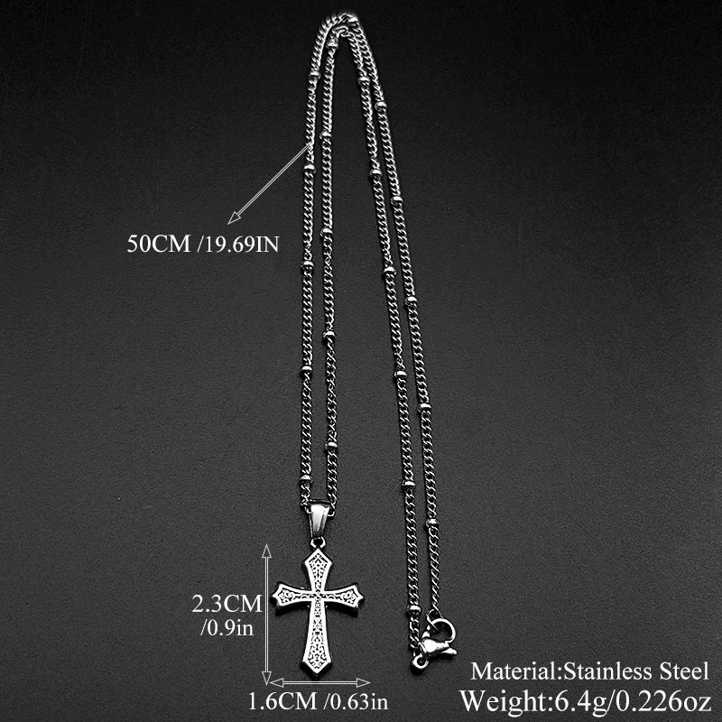 AMIMJ Chrome Cross Necklace