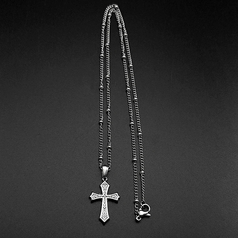 AMIMJ Chrome Cross Necklace