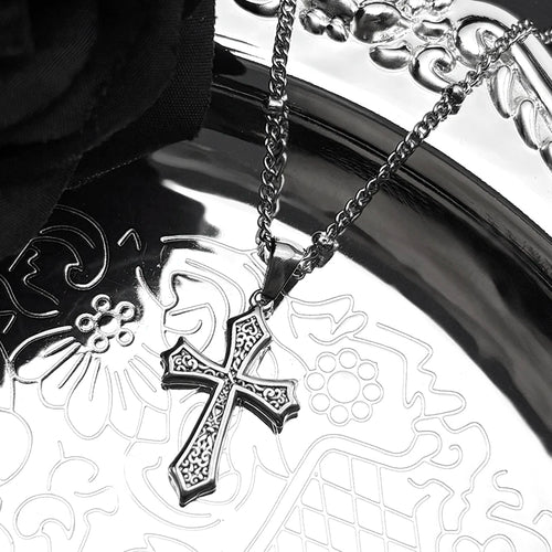 AMIMJ Chrome Cross Necklace